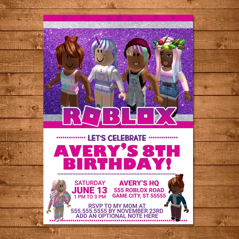 Roblox Centerpiece Custom Party Printables - roblox for girls party