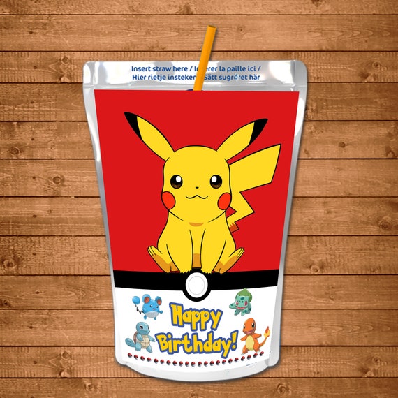 Pokemon Capri Sun Labels Red White Pokemon Drink Labels Etsy - pikachu 25 sales roblox