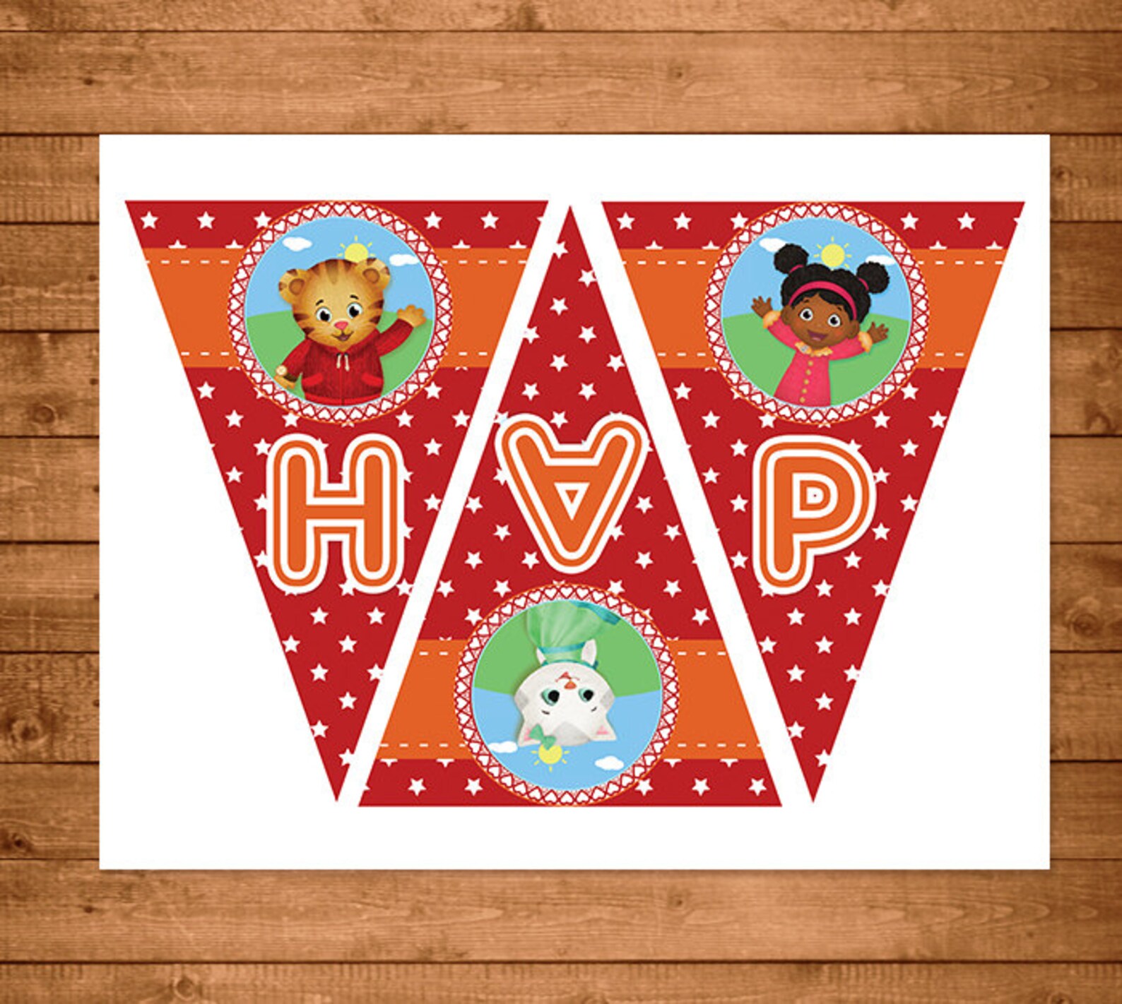 Daniel Tiger Printable Banner Red Daniel Tiger Birthday | Etsy