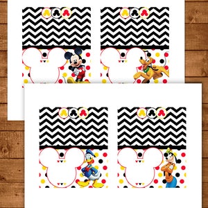 Mickey Mouse Food Tents Red, Yellow, Black Mickey Mouse Birthday Party Mickey Mouse Buffet Table Signs Mickey Mouse Food Labels 100819 image 3