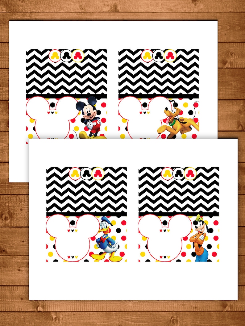 Mickey Mouse Food Tents Red, Yellow, Black Mickey Mouse Birthday Party Mickey Mouse Buffet Table Signs Mickey Mouse Food Labels 100819 image 3