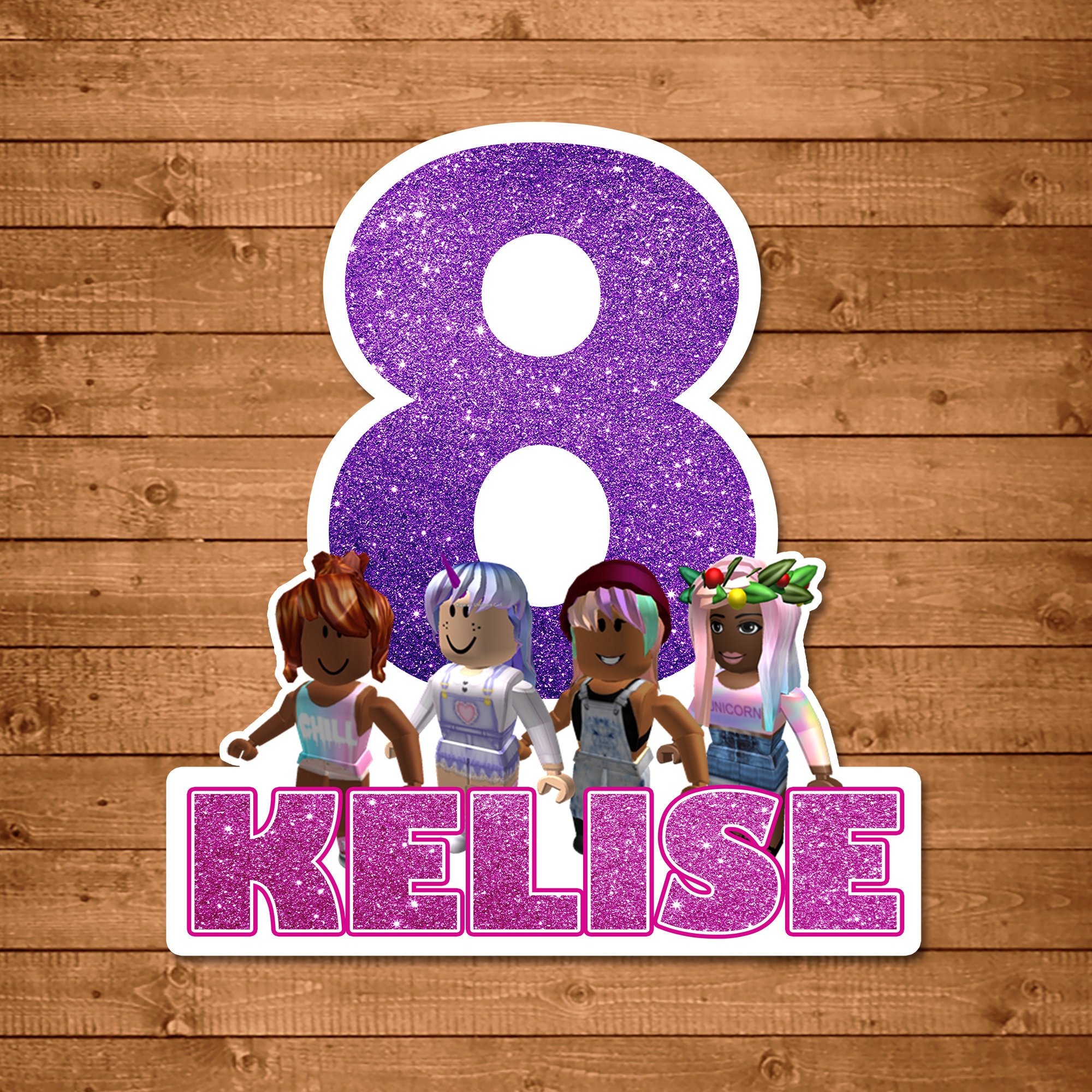 Girl Roblox Cake Topper Pink Roblox Cake Roblox Party for | Etsy