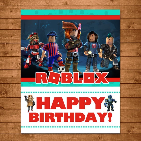 Roblox Happy Birthday Sign Roblox Birthday Banner Roblox Etsy