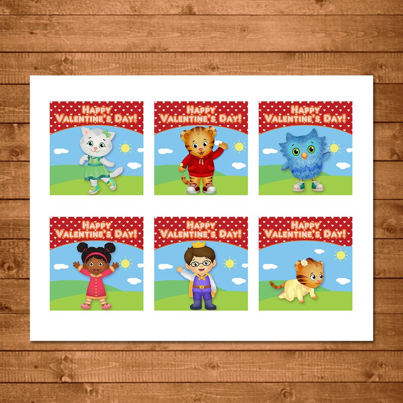Daniel Tiger Valentine's Day Cards Daniel Tiger School | Etsy