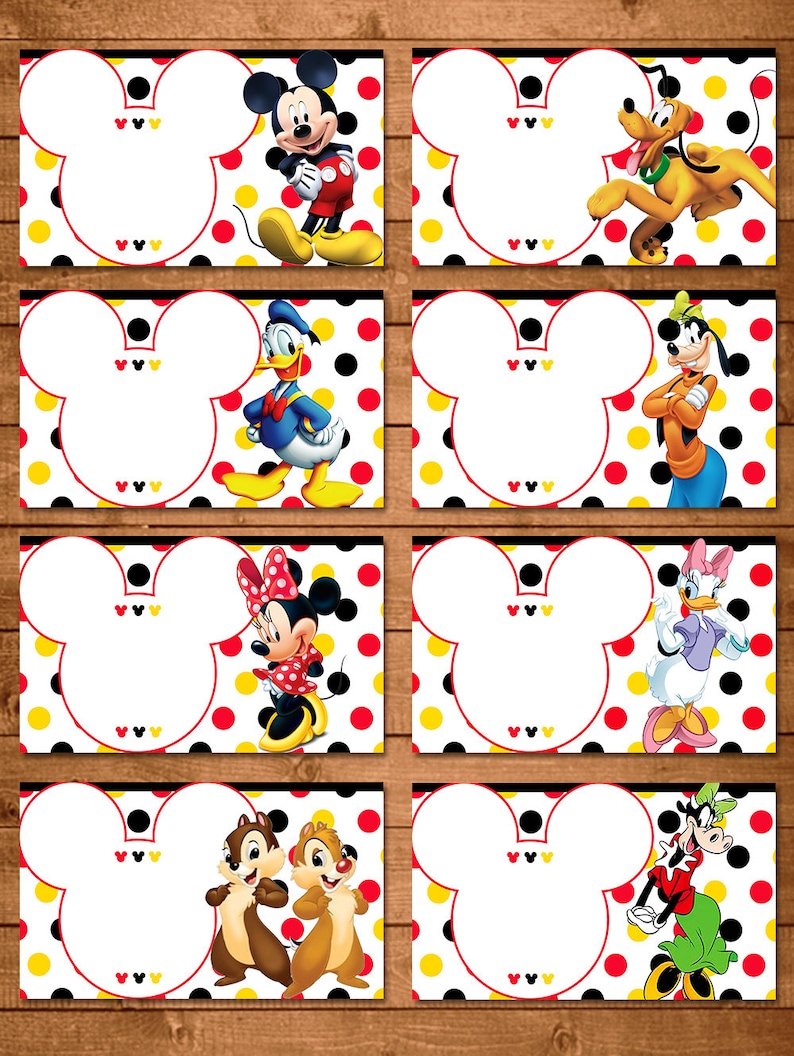 Mickey Mouse Food Tents Red, Yellow, Black Mickey Mouse Birthday Party Mickey Mouse Buffet Table Signs Mickey Mouse Food Labels 100819 image 1