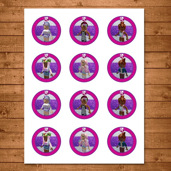 girl roblox cupcake toppers pink roblox stickers roblox etsy canada