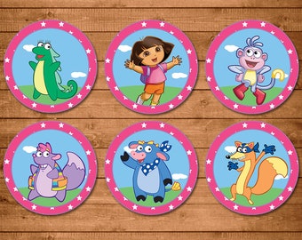 Dora The Explorer Cupcake Toppers Pink Dora Birthday Party Etsy Finland Dora The Explorer Cupcake Toppers Pink Dora Birthday Party Etsy Finland