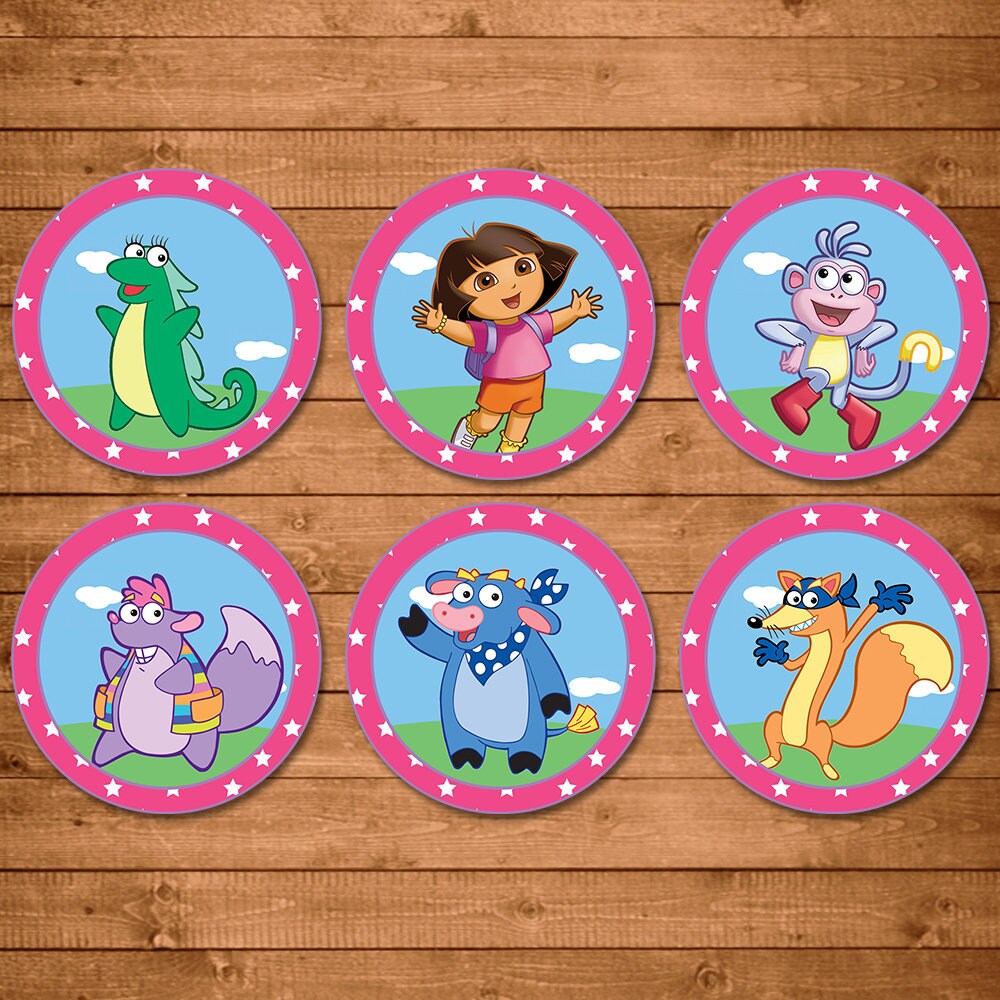 Dora the Explorer Cupcake Toppers Pink Dora Birthday Party - Etsy