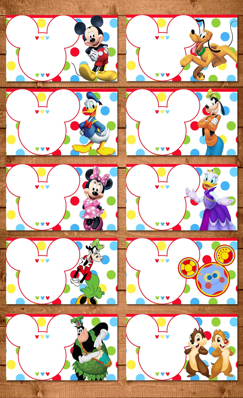 mickey mouse food tents dots chevron mickey mouse clubhouse etsy