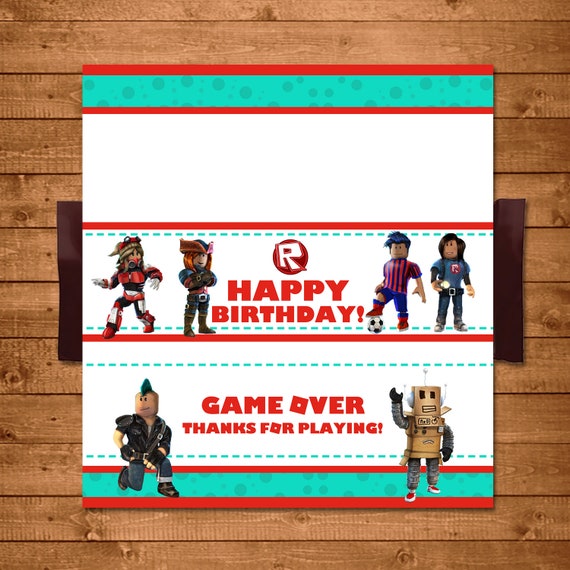Roblox Candy Bar Wrapper Roblox Chocolate Bar Label Roblox Etsy - roblox candy bag topper roblox ziptop topper roblox birthday party printables roblox party favors roblox party favor bag 100700