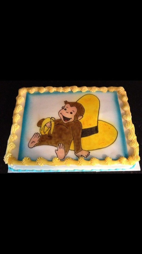 Fondant Curious George Cake Topper Etsy