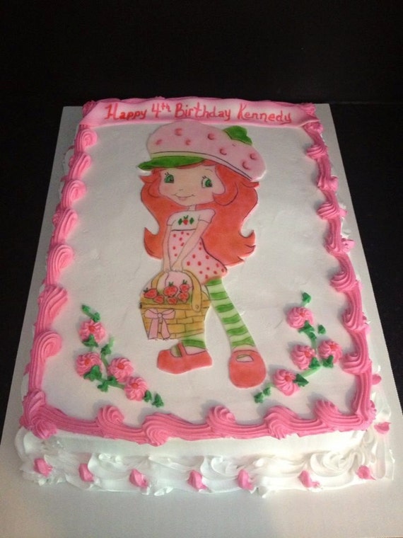 Sugarpaste Strawberry Shortcake Cake Topper Etsy