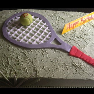 Fondant Sugar Tennis Racquet And Tennis Ball Etsy