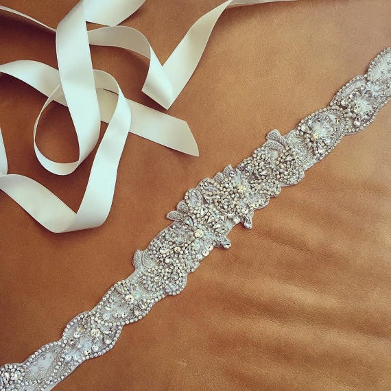Bridal Rhinestone Sash Belt Wedding Crystal Belt Wedding  display picture 1