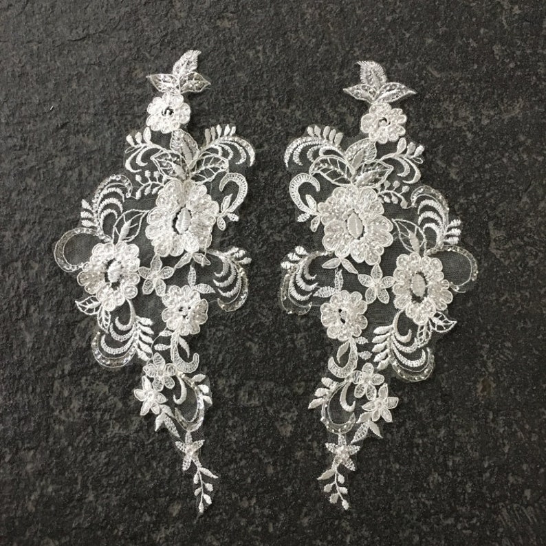 bridal lace applique ivory
