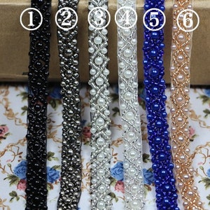 Dress Decorative Beaded Lace Trim Supplies 1cm 1.5cm Width Lace Crafting