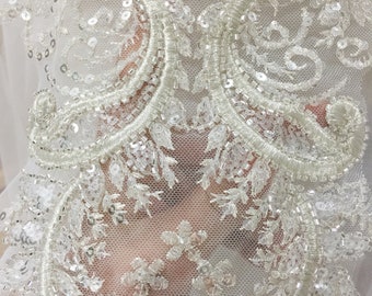 A Pair of Sequins Lace Applique Bridal Veils Decoration DIY - Etsy