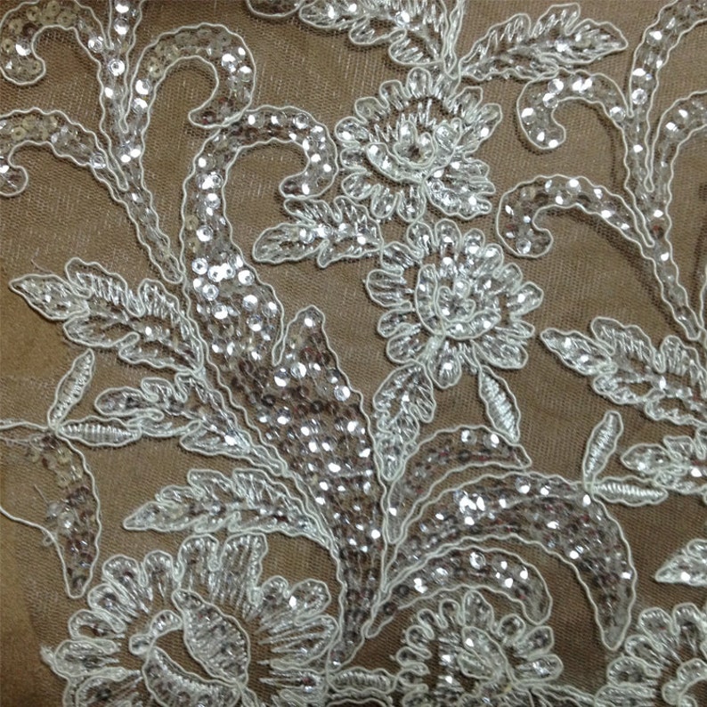 Ivory Sequins Lace Trim Bridal Veils DIY Lace Accessories Etsy