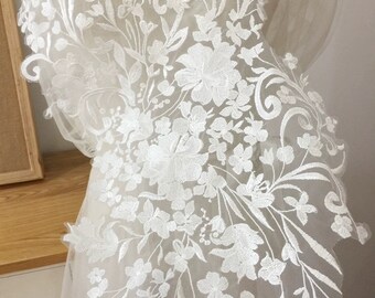 Off white lace applique wedding dress accessory bridal dress decoration