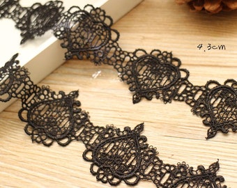 1 yard of Black Lace Trim 4.3cm width