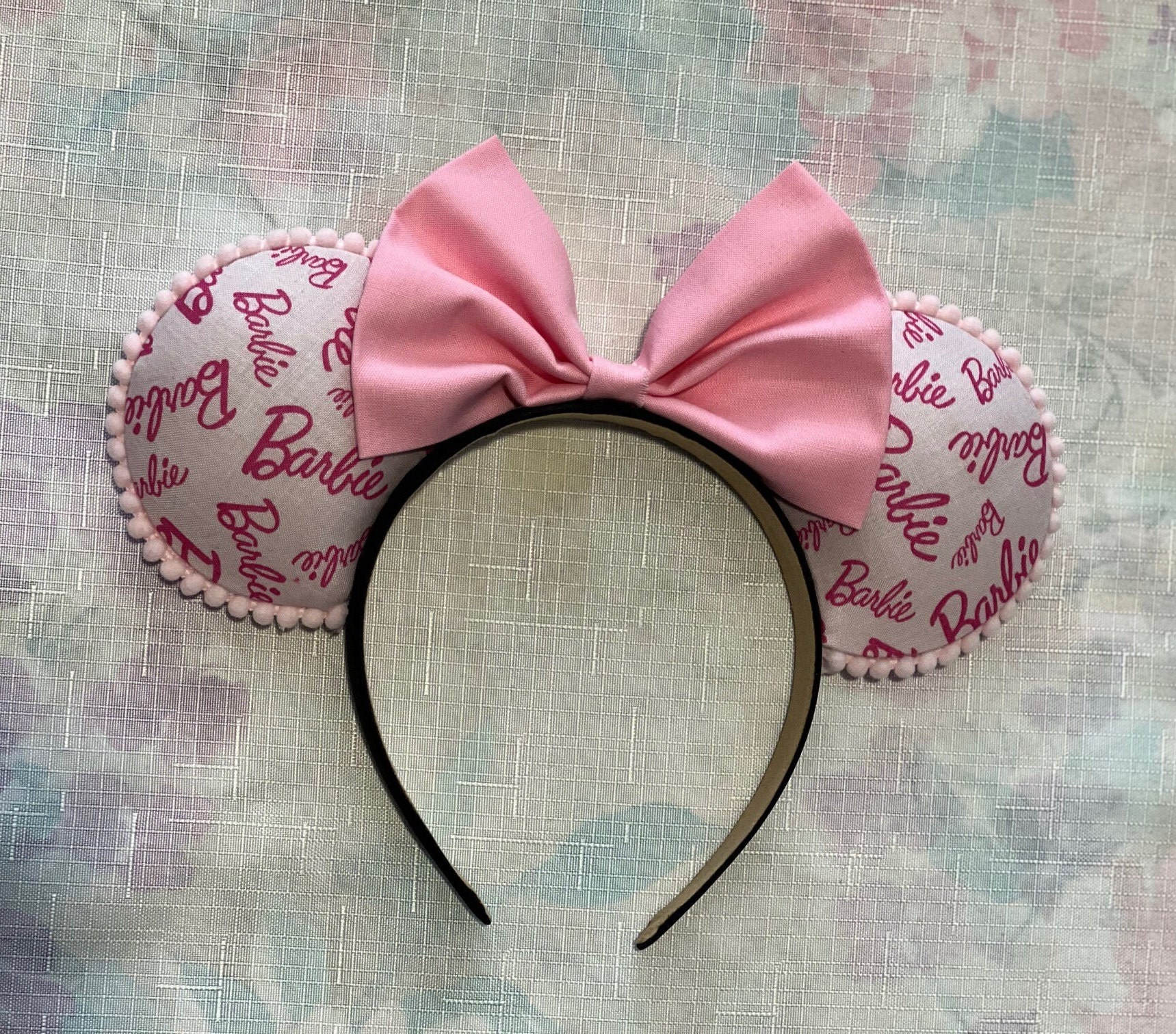 NEW PINK BARBIE DISNEY EARS WITH WHITE BOW PHOTOS: NEW Disney x BaubleBar Pink Minnie Ear Headband  main image 4