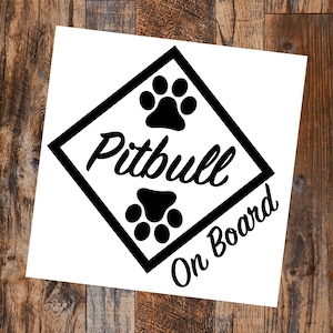 Pit Bull On Board Sticker | Pitty decal | Pitty Sticker | Pit Bull Sticker | Pit Bull Decal | Pitty car decal | Pitbull Bumper Sticker