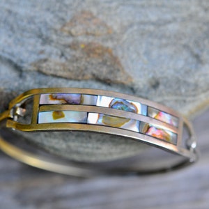 Vintage Mother of Pearl Bracelet Bangle image 5