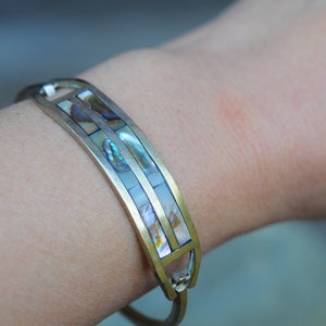 Vintage Mother of Pearl Bracelet Bangle image 8