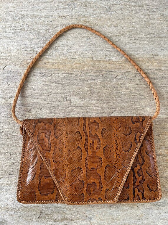 Vintage African Handcrafted Genuine Python and Cam