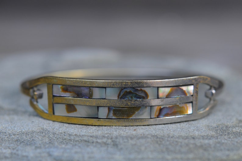 Vintage Mother of Pearl Bracelet Bangle image 7