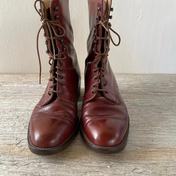 Brown Lace up Boots - Etsy