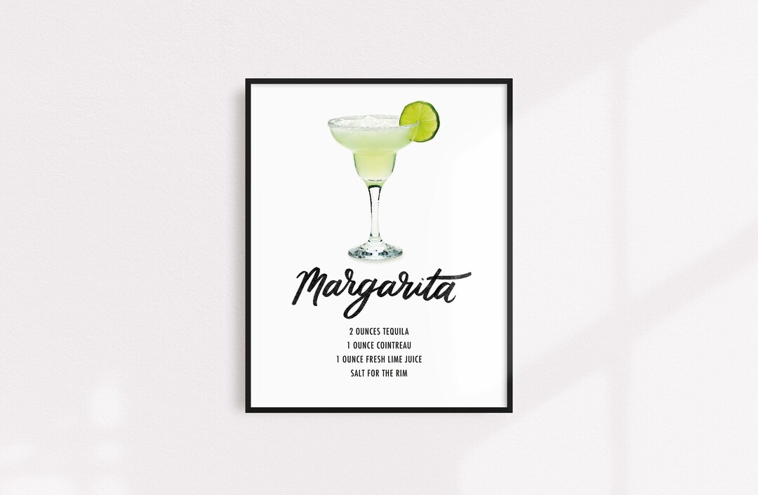 Margarita Drink Recipe Art Print-printable Instant Download - Etsy Margarita Drink Recipe Art Print-printable Instant Download - Etsy