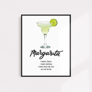 Margarita Drink Recipe Art Print-Printable Instant Download