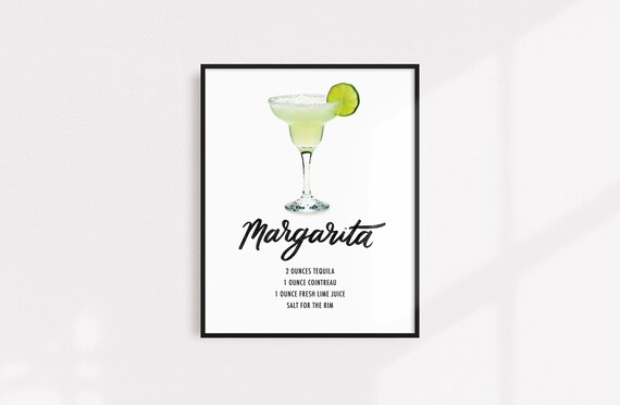 Margarita Drink Recipe Art Print-printable Instant Download | Etsy