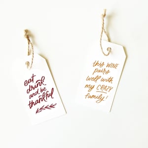 Thanksgiving Wine Tags Printable Instant Download