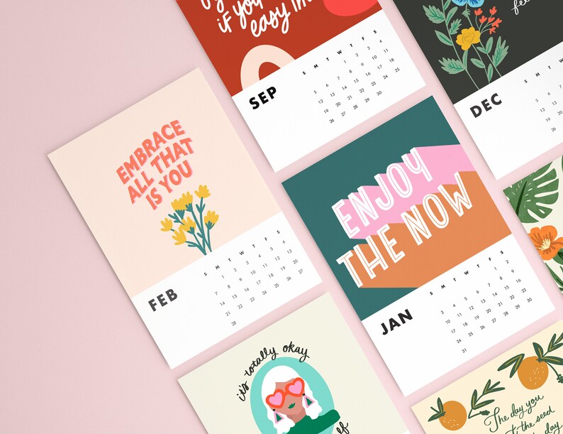 Printable Inspirational Quotes Calendar 2021 | Etsy