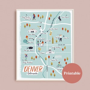 Denver Illustrierte Karte - Druckbar