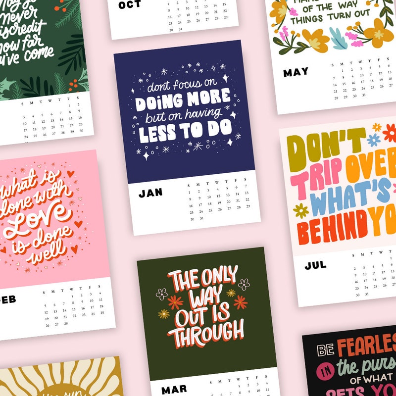 Inspirational Quotes Wall Calendar 2023 - Etsy