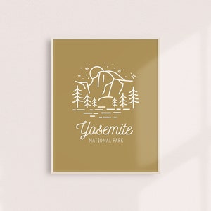 Poster Art Print - Yosemite Poster Gold