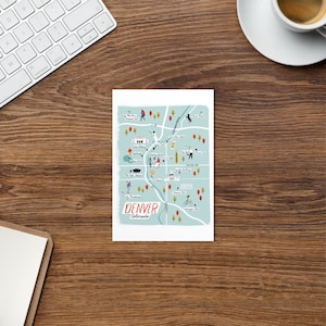 Denver Mapa Art Postcard