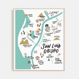Poster Art Print - Carte de San Luis Obispo