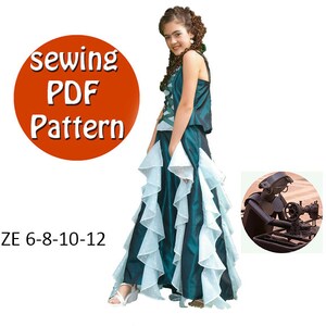 Young women skirt & bodice pattern Instant download PDF style sewing pattern, DIY, Sizes 6 8 10 12, Capsule wardrobe, Canadian seller
