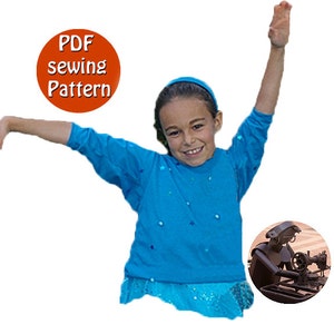 PDF style sewing pattern, Unisex sweater pattern for children & teenager, Easy sew, Instant download pattern DIY, Made in Canada