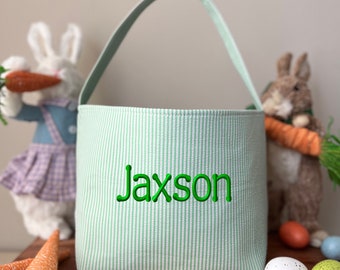 Personalized Easter Basket Embroidered Easter Basket Embroidered Name Kids Basket