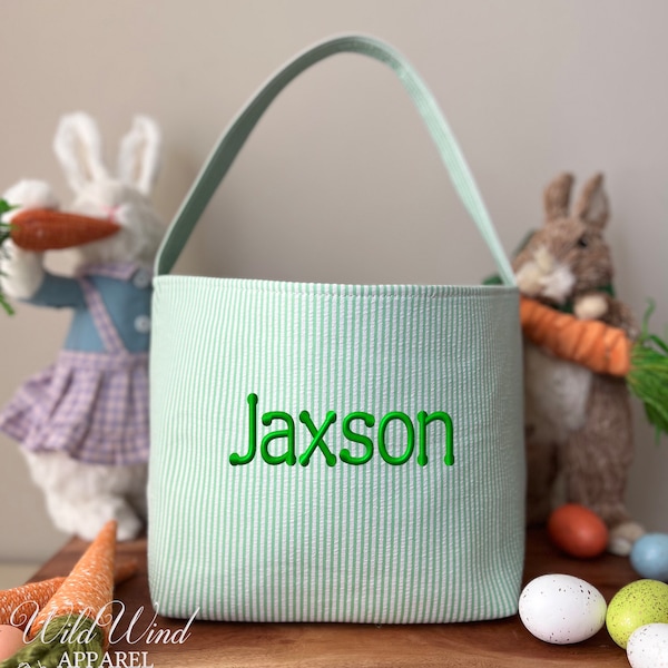 Personalized Easter Basket Embroidered Easter Basket Embroidered Name Kids Basket