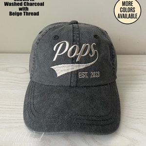 Personalized Pops Hat, Embroidered Year, Unstructured Cotton Twill