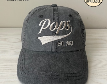Personalized Pops Hat, Embroidered Year, Unstructured Cotton Twill