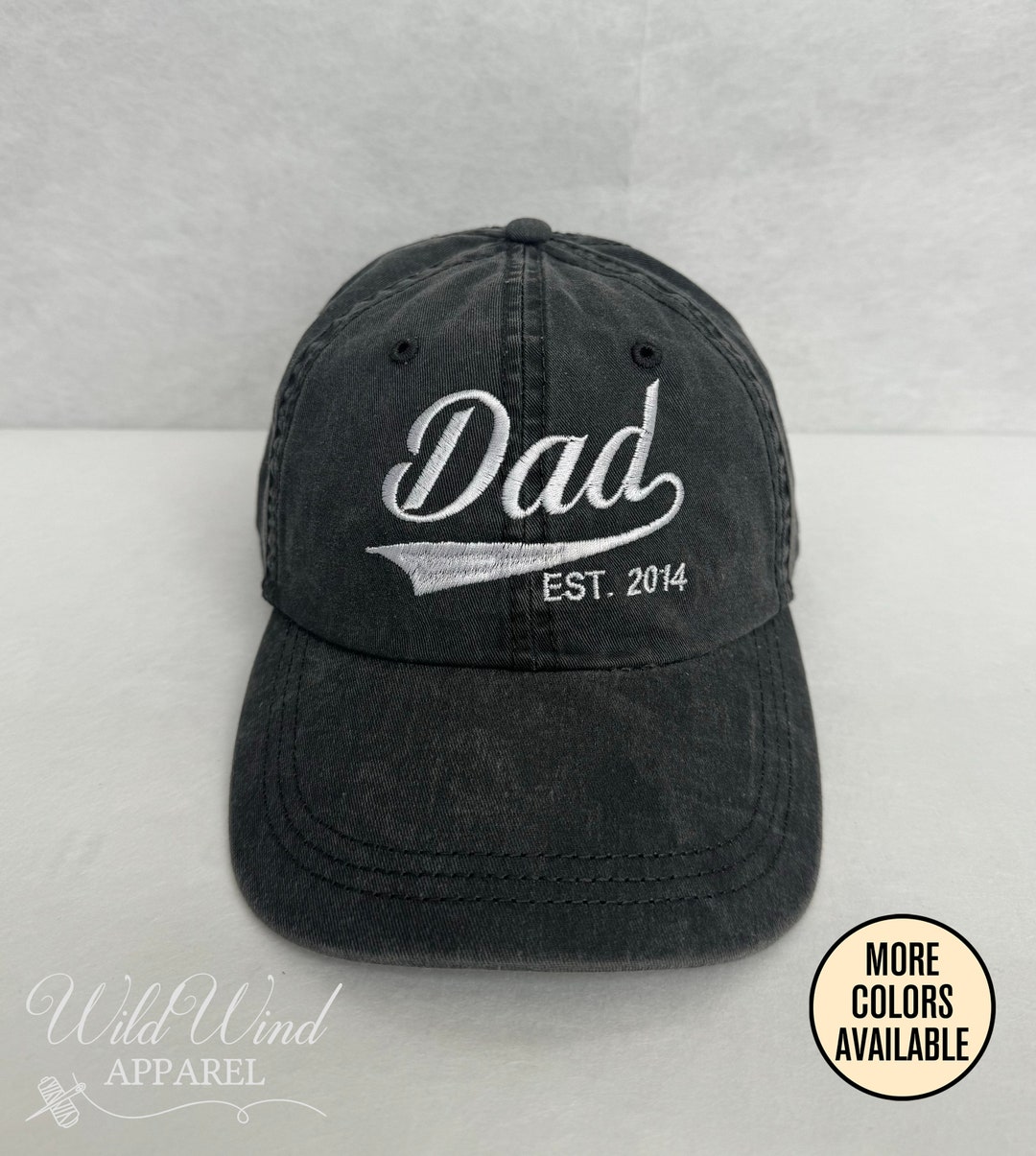 Dad Hat With Custom Year Est, Unstructured Dad Hat, Custom Name Cap ...