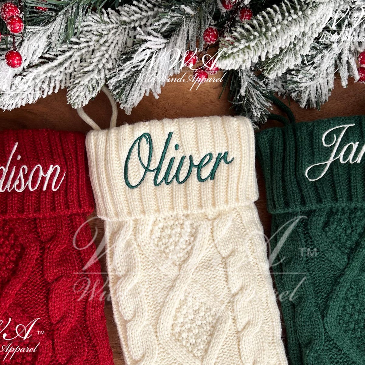 Personalized Embroidered Christmas Stocking Personalized Family Stocking Embroidered Knit Stocking - Etsy