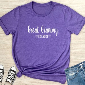 Great Grammy Est. 2021 - Unisex T-Shirt - Great Grammy Shirt - Gift For Great Grammy - Great Grammy To Be